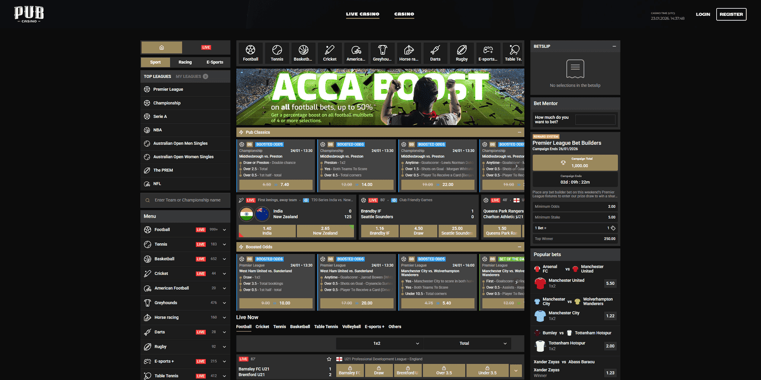 Pub Casino Bookmaker UK