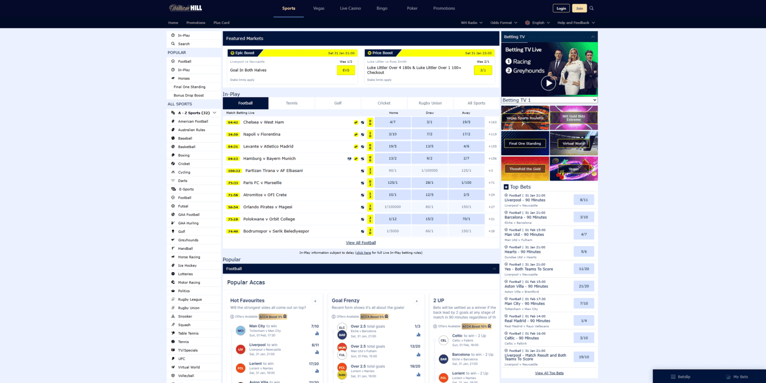 William Hill Bookmaker UK